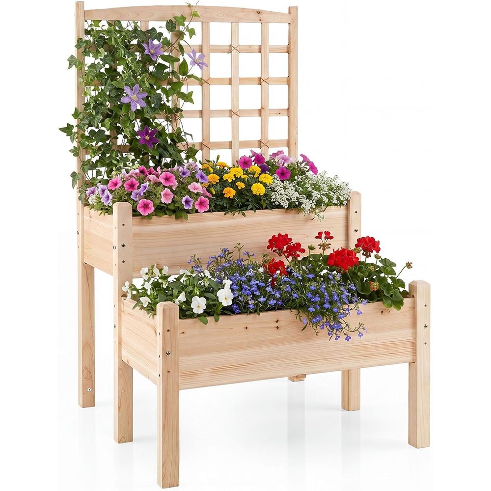 Raised Garden Bed - Çerçeveli Yükseltilmiş Bahçe Yatağı, 2 Katlı