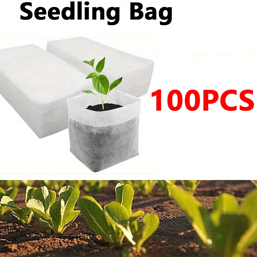 Seed Starter Tray - 100 adet Biyobozunur Tohum Kreş Çantaları,