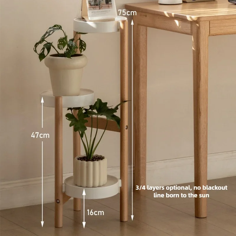 Indoor Herb Garden - Masif Ahşap Katmanlı Bitki Standı Üçgen