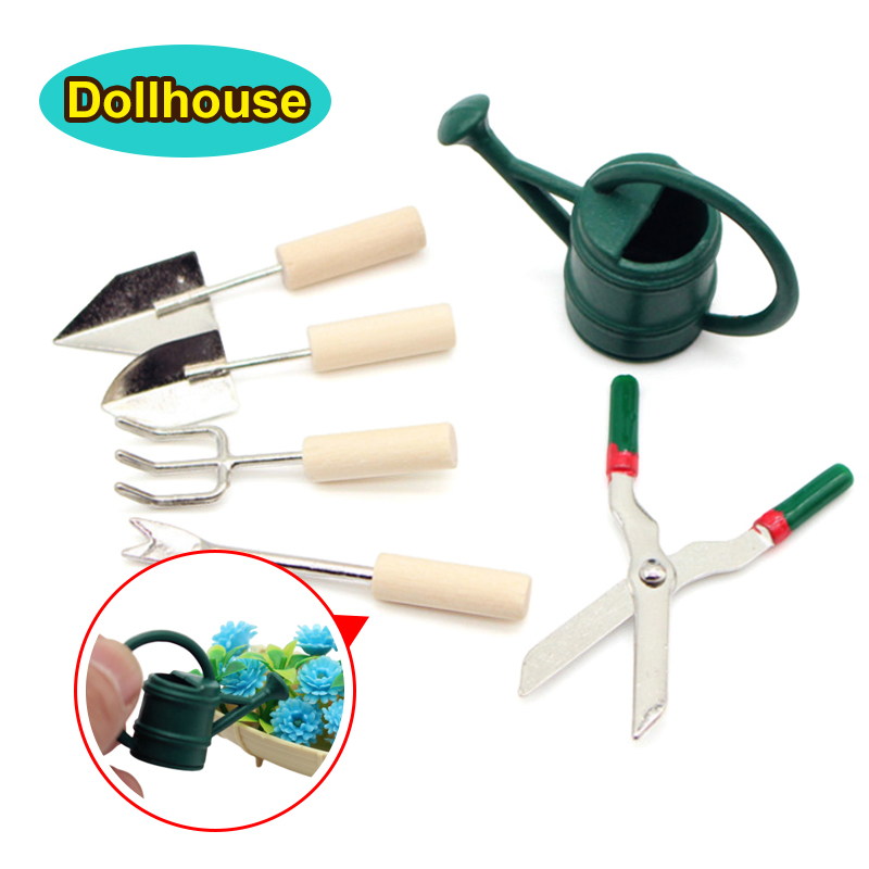 Watering Can - 1/12 Dollhouse Simülasyon sulama kovası Kürek