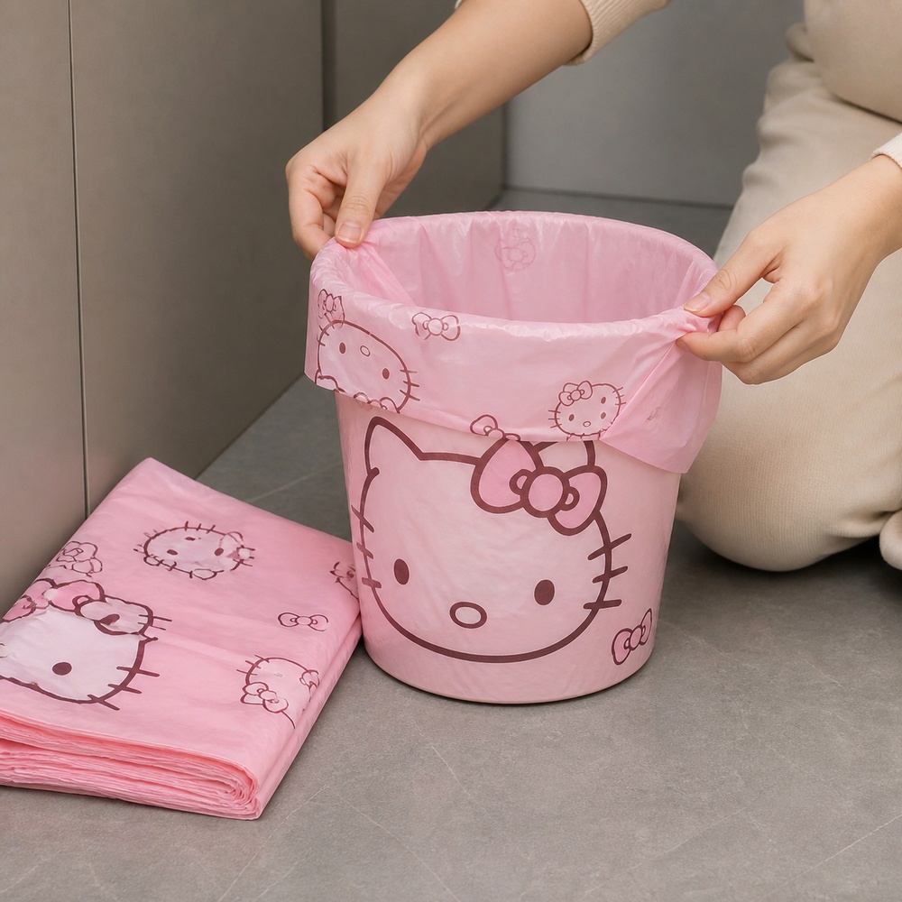 Pembe Karikatür Kedi Baskılı Y - Compost Bin incelemesi ve fiyatı
