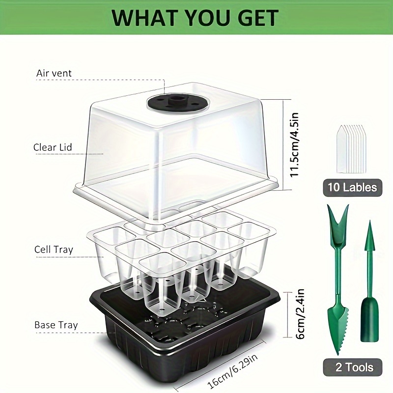 1/2/3'lü Paket 12/24/36 Hücrel - Seed Starter Tray incelemesi ve fiyatı